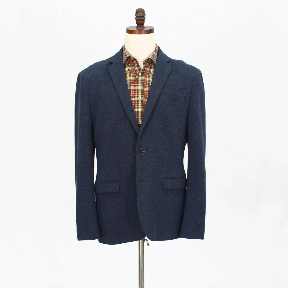 Express 42R Navy Blazer Sport Coat Jacket 2-Button Solid Y545